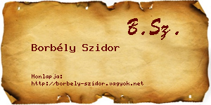 Borbély Szidor névjegykártya
